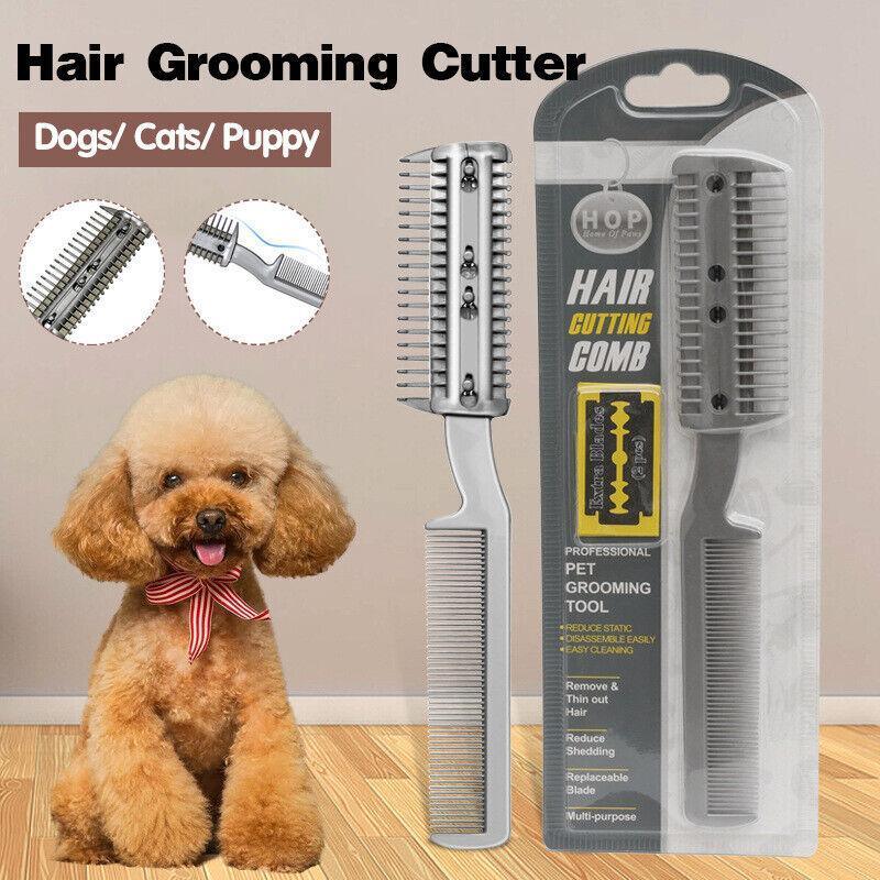 2 Sided Razor Clipper Comb Pet Hair Trimmer Grooming Cutter Dogs Cats Puppy