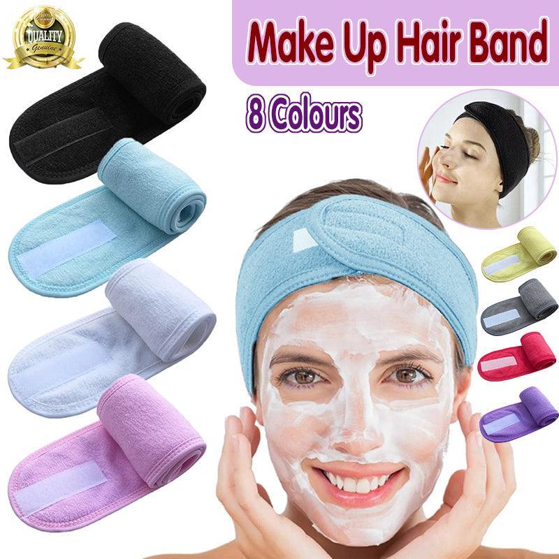 8-Colours Wrap Head Band Hairband Hair Band Adjustable Facial Make Up Face Wash Au - White
