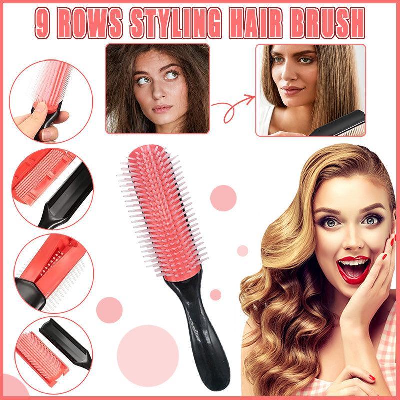 Hair Styling Brush Classic D3 Medium 9 Row Comb Styling Hairbrush