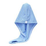 Fast Dry Hair Cap Wrap Towel Quick Drying Turban Bath Head Magic Wrap Hat Spa Au - Blue