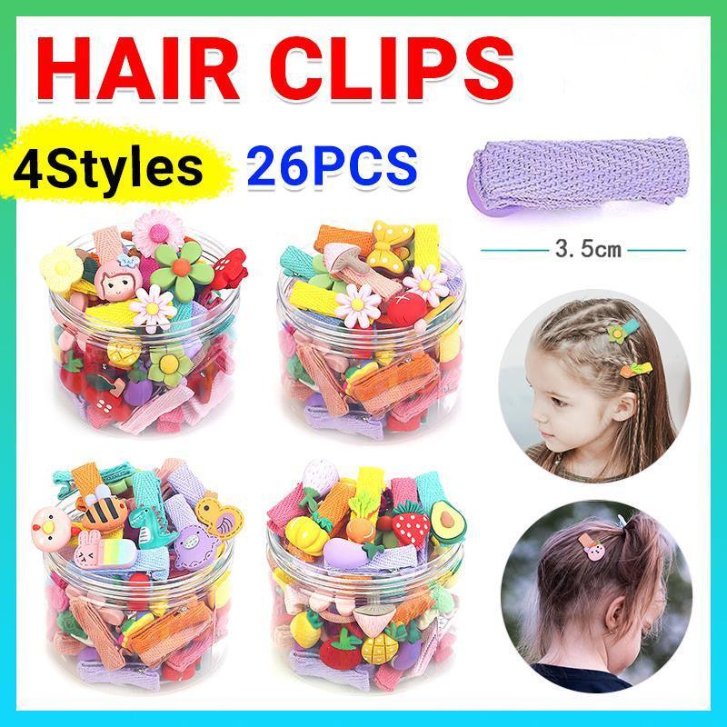 26Pcs Hair Clips Set Snap Bows and Hairpins for Styling and Everyday Use - Animal ( Without Bottle)