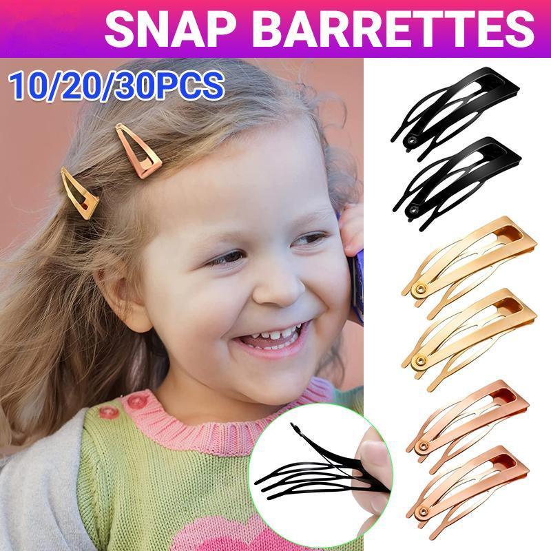 UP 30X Double-grip Hair Clips Metal Snap Barrettes Hair Styling Tool Women Girls - Gold(10PCS)