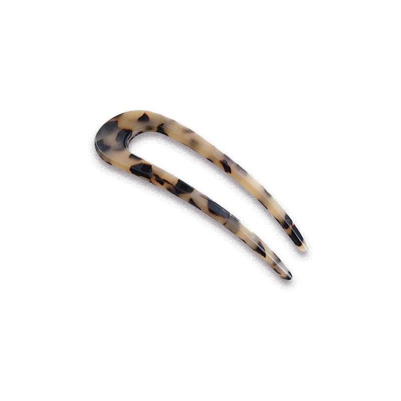 2Pcs U-Shape Hair Clips Stick Tortoise Shell Hairstyle Hair Pin Hair Accessories - 2PCS Light Brown