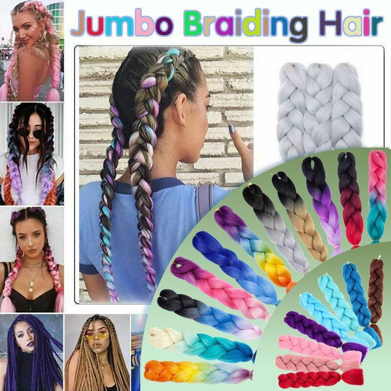 Coloured Jumbo Braiding Hair Extensions Braids Twist Hight Temperature Kanekalon - C6