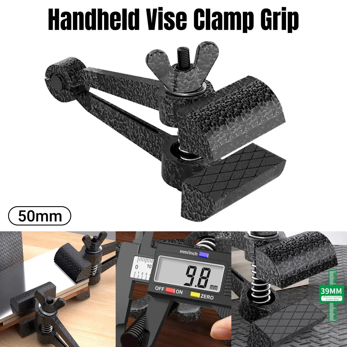 Portable Handheld Vise Clamp Grip Durable Steel High Clamping Force Easy to Use