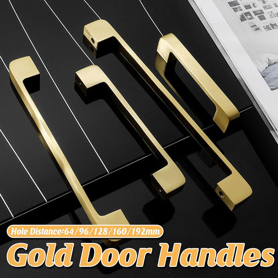 Modern Simple Handle Wardrobe Cabinet Drawer Pull All Copper Gold Door Handle - 128mm