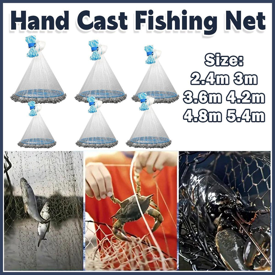 Frisbee Hand Casting Fishing Net Easy Throw Bait Net Swinging Tackle Gear - 420cm