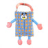 Plush Car Tissue Box Striped Plaid Seatback Hanging Tissue Holder Drawer Design - Blue