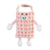 Plush Car Tissue Box Striped Plaid Seatback Hanging Tissue Holder Drawer Design - Pink