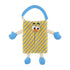 Plush Car Tissue Box Striped Plaid Seatback Hanging Tissue Holder Drawer Design - Yellow