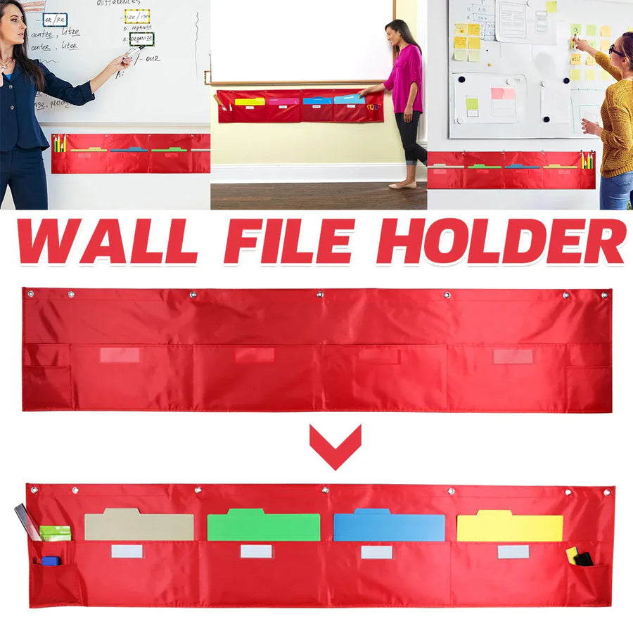 Classroom Whiteboard File Storage Hanging Bag Wall-Mounted Multi Pocket Durable