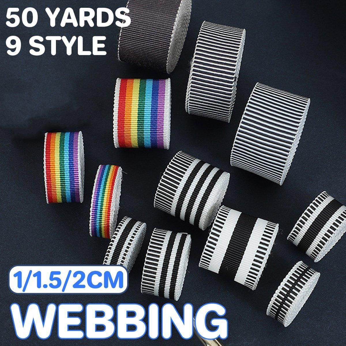 50Yards DIY Elastic Binding Tape Bias Ribbon Strap Sewing Craft Webbing Trimming - Stripes-1cm