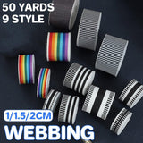 50Yards DIY Elastic Binding Tape Bias Ribbon Strap Sewing Craft Webbing Trimming - Stripes-1cm