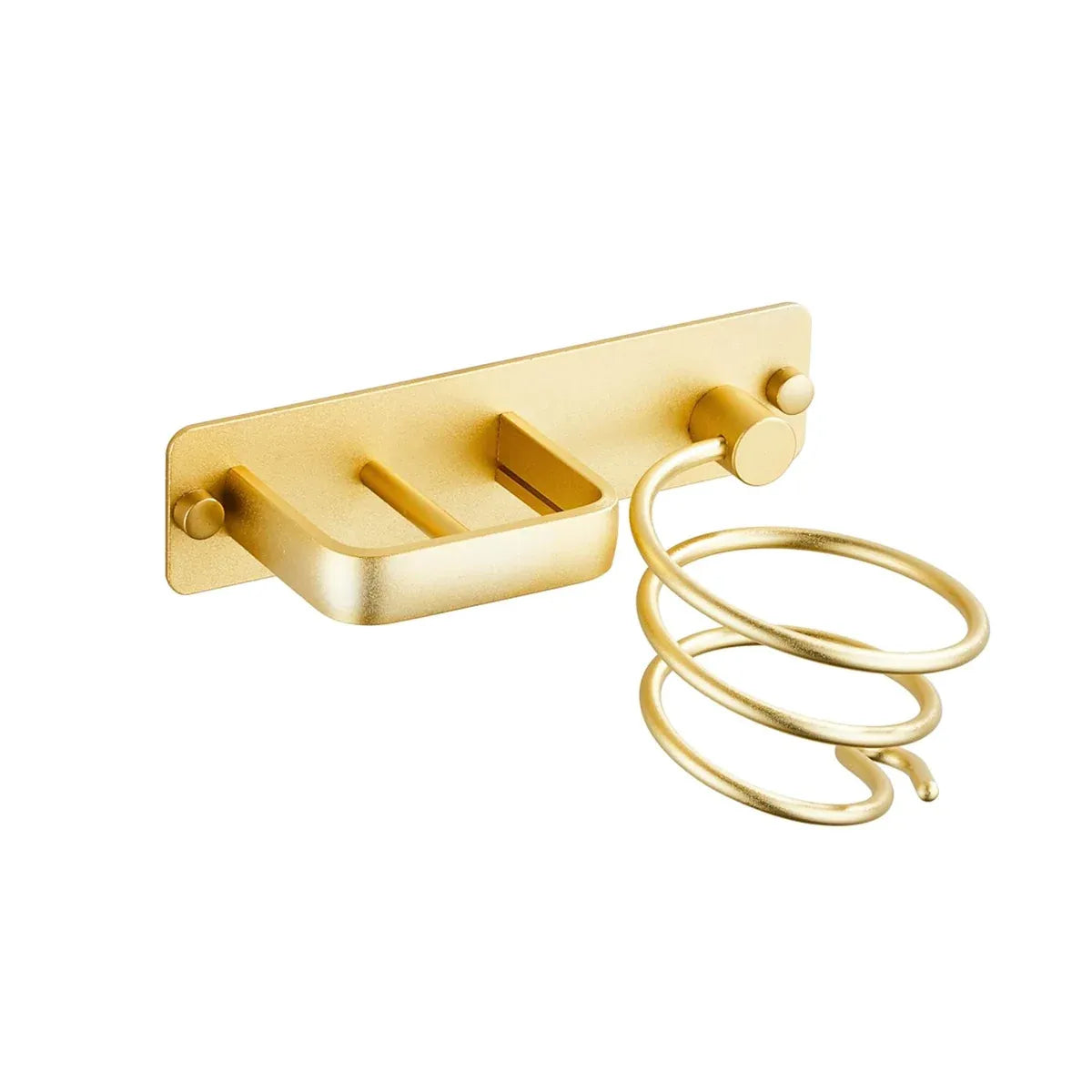 Wall Mounted Hair Dryer Holder Bathroom Hair Straightener Storage Rack Home Use - Gold