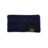 Winter Knitted Headband Crochet Ear Warmer Hair Wrap Turban Style for Women - Navy