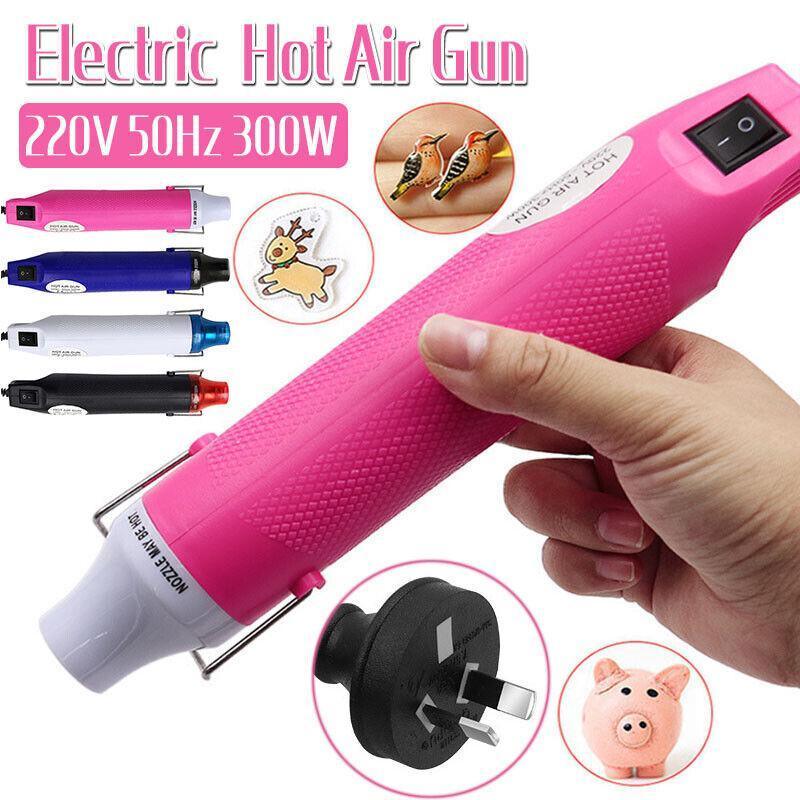 300W Electric Diy Heat Gun Hot Air Gun For Crafts Epoxy Resin Shrink Wrap Vinyl - Black