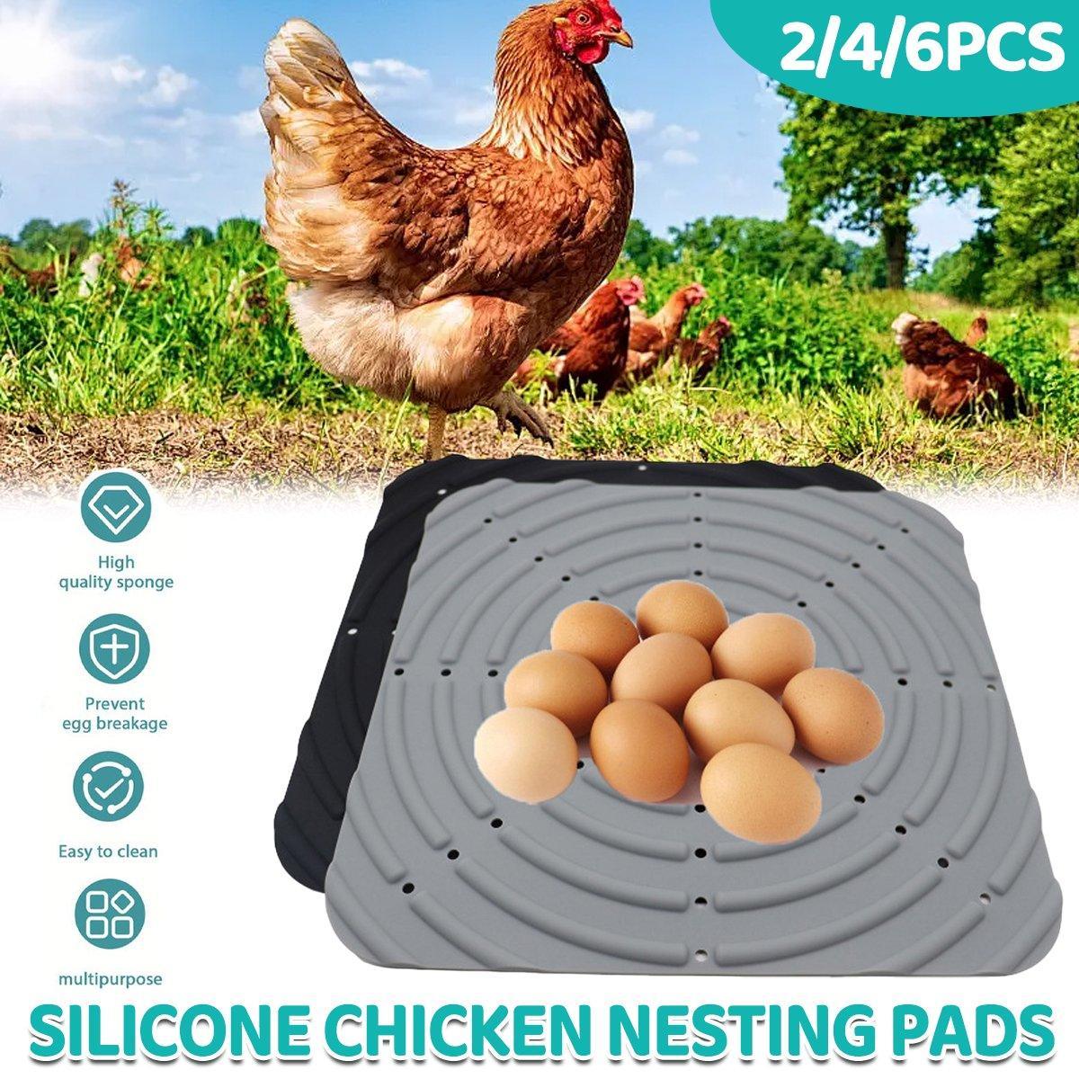 Washable Silicone Nesting Box Bedding Reusable Under Bedding for Chicken Coop - Grey-2PCS