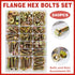 240pcs 8.8 Grade Carbon Steel Flange Hex Bolt Nut Kit M5 M6 M8 with Case