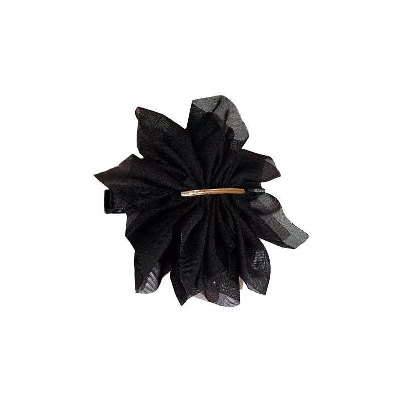 Chiffon Headdress Flower Hairpin Woman Sweet party hair Claw styling Hair Clips - Black