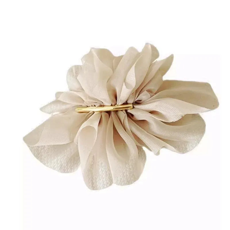 Chiffon Headdress Flower Hairpin Woman Sweet party hair Claw styling Hair Clips - Khaki