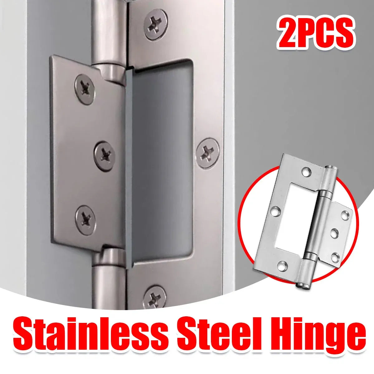 2PCS Stainless Steel Square Hinges Interlocking Design for Door Folding Cabinet
