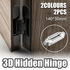 Hidden Invisible Door Hinge Concealed 3D Hinge Heavy Duty for Doors and Cabinets - Black