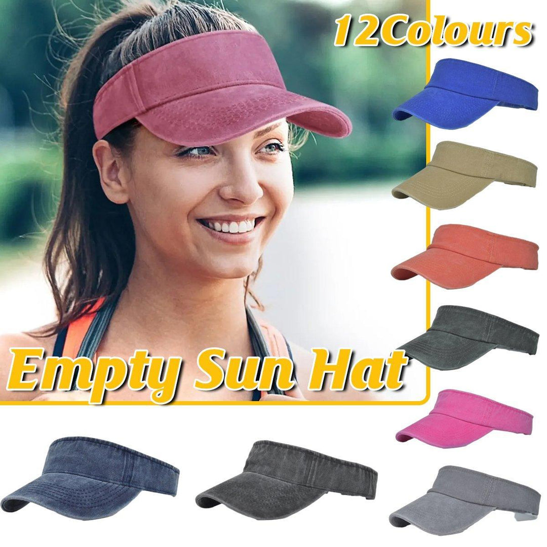 Unisex Summer Denim Sun Visor Cap Breathable Washed Running Hat UV Protection - Army Green