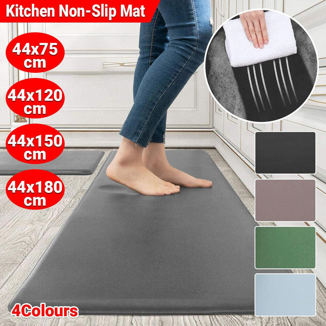 44x180cm Non-Slip Waterproof Kitchen Door Mat Floor Rug Carpet Anti-Oil Easy Clean - Blue