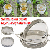 Honey Filter Double Sieve Screen Stainless Steel Strainer Beekeeping Equipment