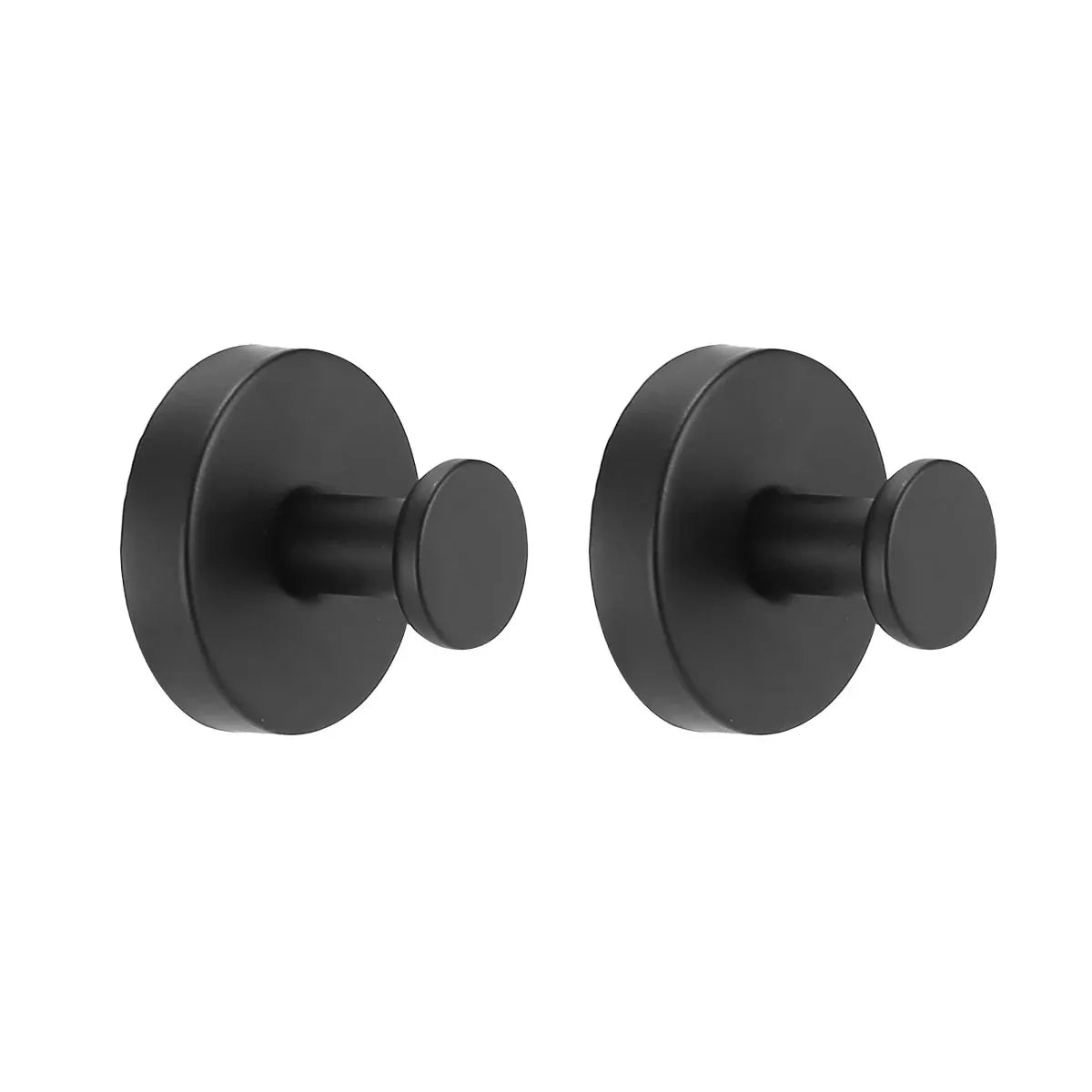 2/4PCS Suction Cup Hook Wall Vacuum Hanger No Drill Coat Hat Holder for Bathroom - Black-2pcs