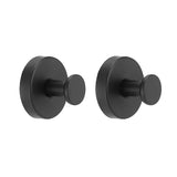 2/4PCS Suction Cup Hook Wall Vacuum Hanger No Drill Coat Hat Holder for Bathroom - Black-2pcs