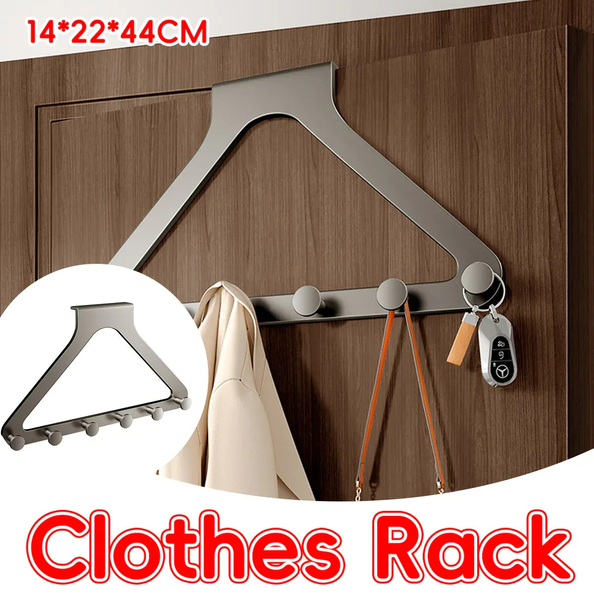 Door Hanger Hook Rack Over The Door Organizer with 6 Hooks for Coat Jacket Bag