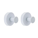 2/4PCS Suction Cup Hook Wall Vacuum Hanger No Drill Coat Hat Holder for Bathroom - White-2pcs