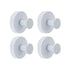 2/4PCS Suction Cup Hook Wall Vacuum Hanger No Drill Coat Hat Holder for Bathroom - White-4pcs
