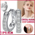 925 Sterling Silver Filled Clear Zircon Crystal Huggie Hoop Earrings