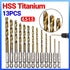13pcs Quick Change Hss Titanium Drill Bits Hex Shank Set Soft Metal Wood Timber