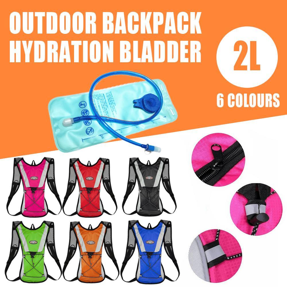 Hydration Pack Backpack Bag with 2L Water Bladder for Hiking Camping Cycling Running - Pink
