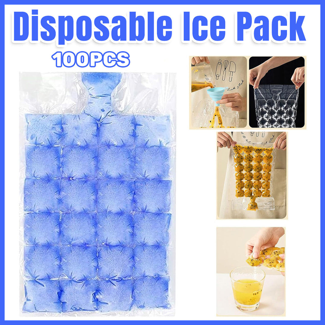 Disposable Ice Pack Bag 100PCS Water Injection Ice Cube Mold Tear Ice Grid