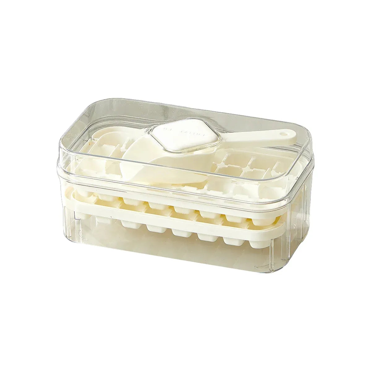 Large Capacity Press Ice Cube Tray Ice Mold for Party Bar Home Accessories - White