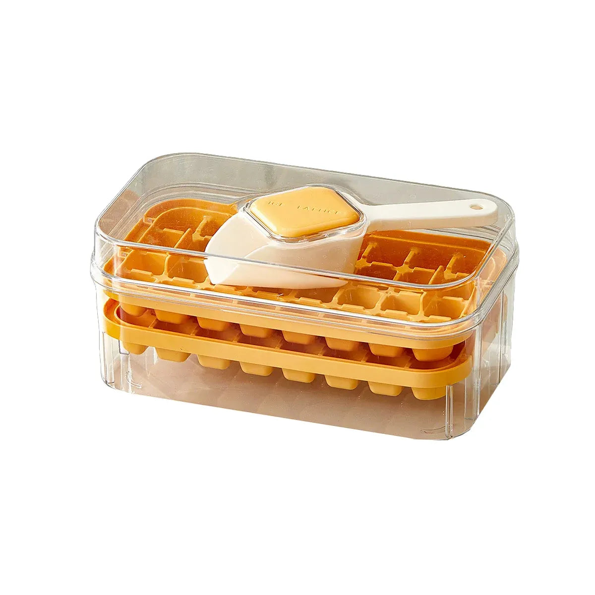 Large Capacity Press Ice Cube Tray Ice Mold for Party Bar Home Accessories - Yellow