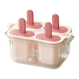 Popsicle Ice Cream Mold DIY Ice Lattice Maker Mould Reusable Home Ice Box Set - Pink
