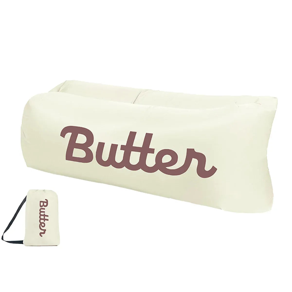Inflatable Sofa Outdoor Portable Lazy Air Lounge For Camping Picnic Lightweight - Beige