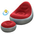 Inflatable Folding Lazy Sofa Chair PVC Air Recliner With Pump Backrest Seat Bed - Red