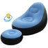 Inflatable Folding Lazy Sofa Chair PVC Air Recliner With Pump Backrest Seat Bed - Blue