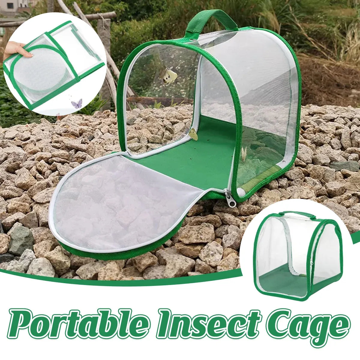 Portable Foldable Insect Cage Transparent for Outdoor Bug Collecting
