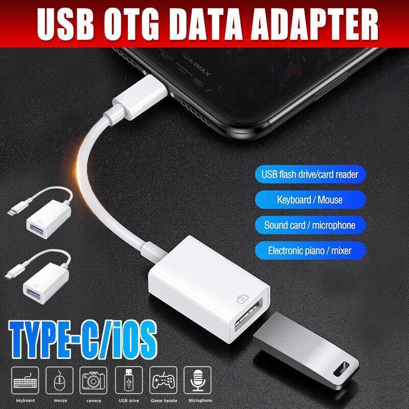 For Iphone Or Type C To Usb Otg Data Cable Adapter Male 3.0 A Female Converter - iOS