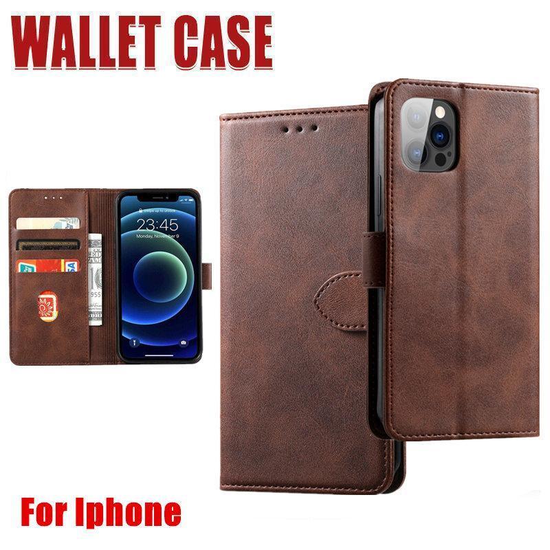 Brown Wallet Leather Flip Case Cover For iPhone 7 8 6 6S Plus X 11 12 13 Pro XS Max XR - iPhone 14 Pro
