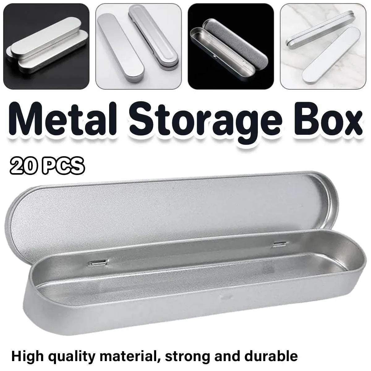 20PCS Metal Pencil Box Storage Case Tin Pen Holder Durable Packaging Organizer