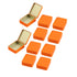 10Pcs Small Metal Storage Box Flip Top Case Portable Organiser Set - Orange