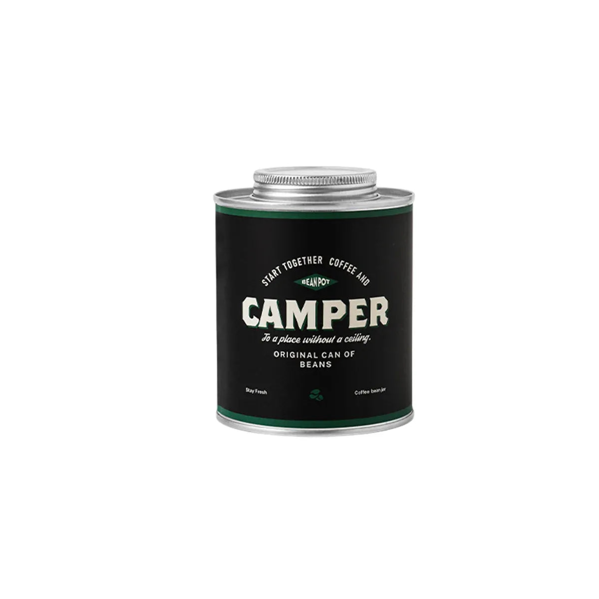 Coffee Bean Storage Canister with Valve Portable Tin Container for Travel - Black